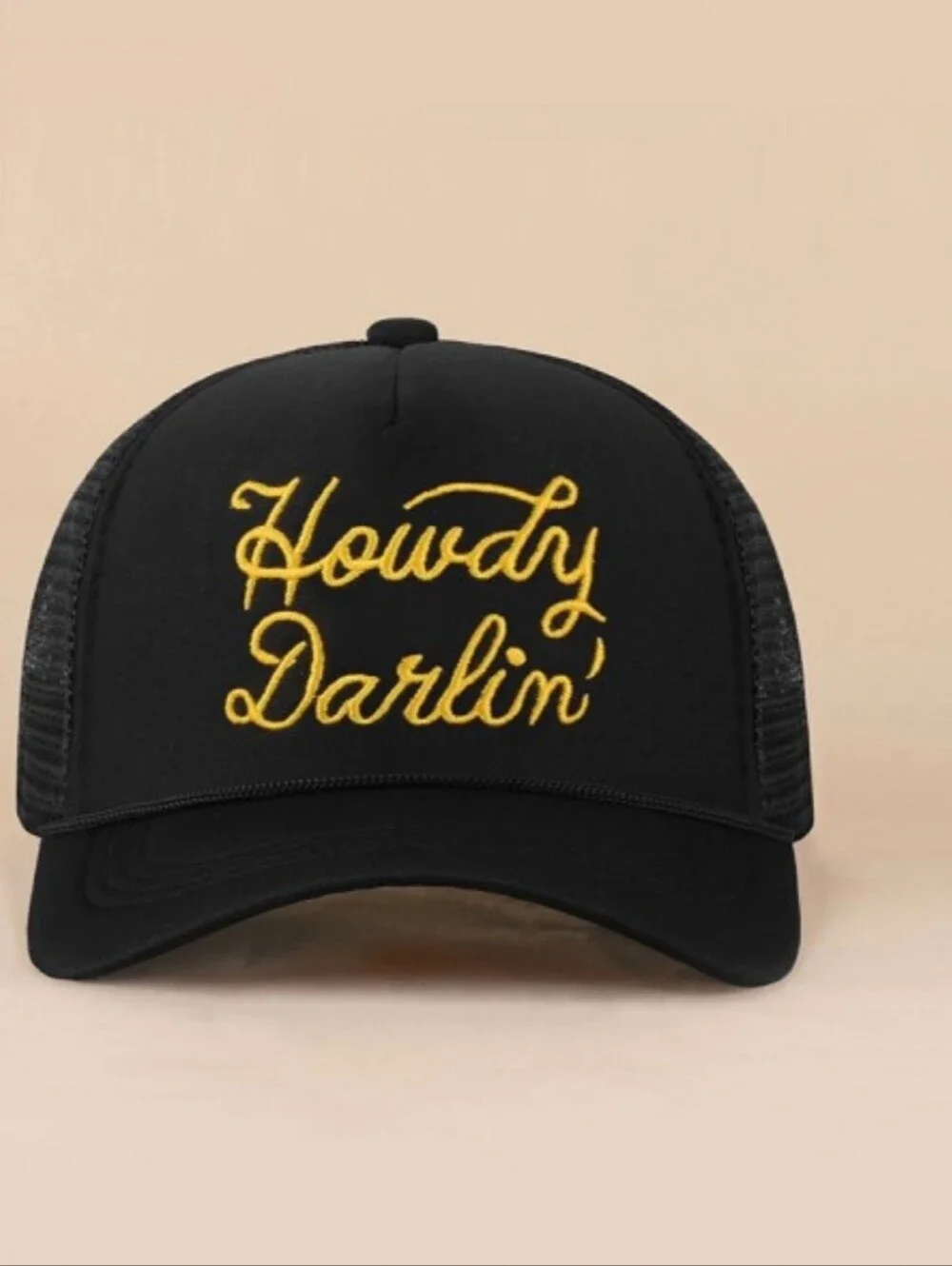 Howdy Darlin' Black Trucker Hat - Casual Women's Cap